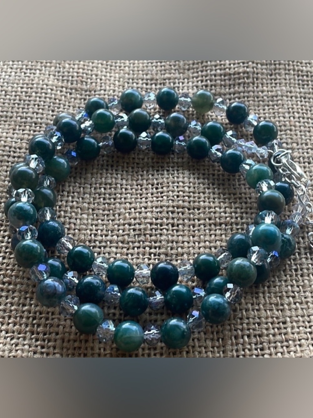 Real Green Aventurine Stone & Crystal beads New Handmade Extension adjustable